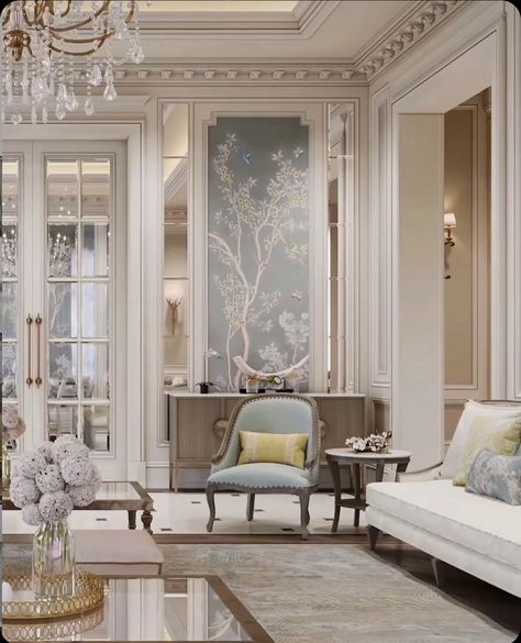 New Classic Home Design, Neoclassical Interior 2023, Old Classic Interior Design, Modern Baroque Interior Living Rooms, Classic House Design Inside, Neo Classic Luxury Interior, Modern Regency Living Room, Newclassic Interiordesign, Neo Classic Living Room Luxury