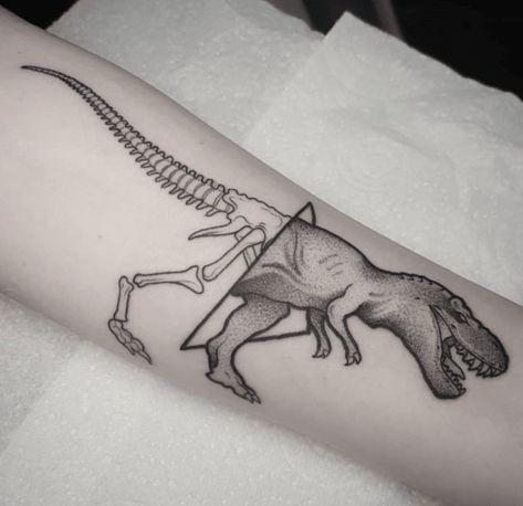 75+ Best Tattoos of 2018 | Tattoo Ideas, Artists and Models Flash Day Tattoo, Rex Tattoo, T Rex Tattoo, Tattoo Practice, Dinosaur Tattoos, Bone Tattoos, Illustration Tattoo, Skeleton Tattoos, R Tattoo