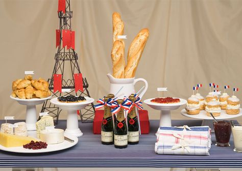 Bastille Day Party, French Themed Parties, Paris Bridal Shower, French Party, Parisian Party, Paris Bistro, Paris Theme Party, French Theme, Paris Birthday