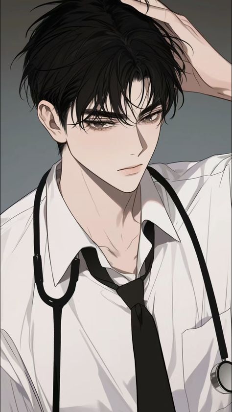 Doctor Anime Boy, Cute Manhwa Boy, Doctor Anime, Anime Doctor, Manhwa Guys, Manhwa Men, Manhwa Boys, Doctor Drawing, 캐릭터 드로잉