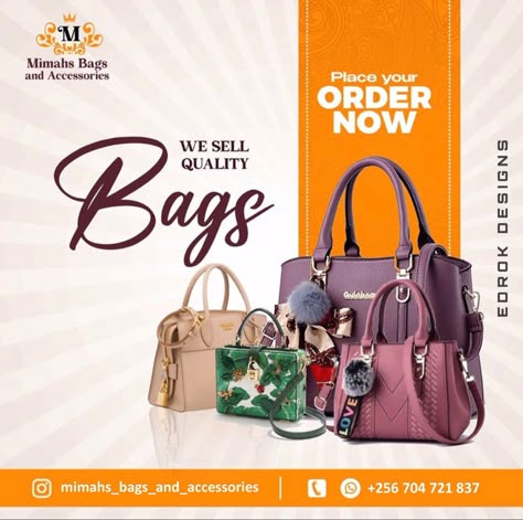 Edrok Designs Bags Graphic Design, Boutique Flyer Design Social Media, Advert Design Ideas, Ad Flyer Design, Shopping Flyer Design, Flyer Design Ideas Graphics, Product Design Flyer, Business Flyers Designs, Bag Flyer Design