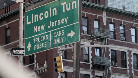 Lincoln Tunnel Sign NYC in Manhattan, New York City, USA New Jersey Stock Footage,#NYC#Manhattan#Sign#Lincoln Lincoln Tunnel, First Bus, Nyc Manhattan, Interior Design Resources, Manhattan New York, New Trucks, Usa News, Mood Pics, Design Resources