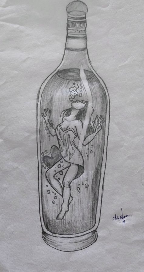 Bottled Emotions Art, Person In Bottle Drawing, Snake In A Bottle Tattoo, Alcoholic Drawing Sketches, Bottling Up Emotions Art, Bottled Up Emotions Tattoo, Bottled Up Emotions Art, Poison Drawing, Poison Drawings