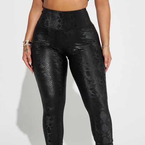 Fashion Nova Electric Babe Leggings Size Xl Professional Chic, Patchwork Designs, Black And Silver, Printed Leggings, High Waisted Leggings, Wearing Black, Snake Print, Black Leggings, Bottoms Pants