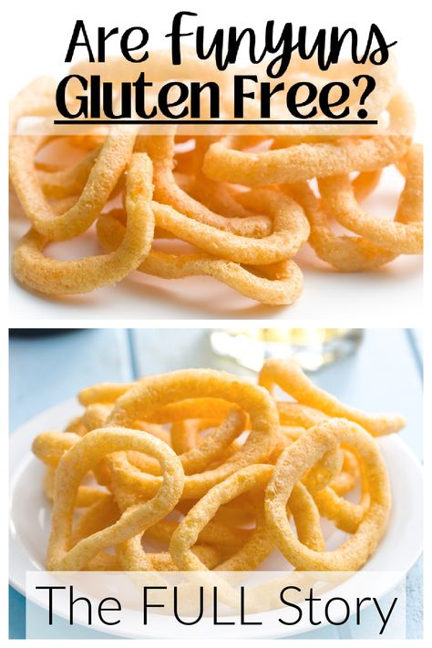 Looking for a tasty gluten free snack? Here are some yummy alternatives to Funyuns (crispy onion flavored ring). Homemade Funyuns Recipe, Gluten Free Onion Rings Air Fryer, Gluten Free Salty Snacks, Homemade Funyuns, Funyuns Recipe, Garlic Allergy, Gluten Free Pizza Rolls, Gluten Free Onion Rings, Potato Chips Homemade