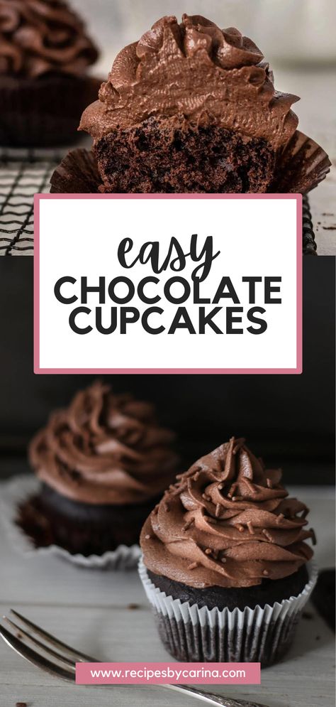 This Chocolate Cupcake recipe makes the most delicious rich and decadent chocolate cupcakes, finished with a homemade chocolate frosting.