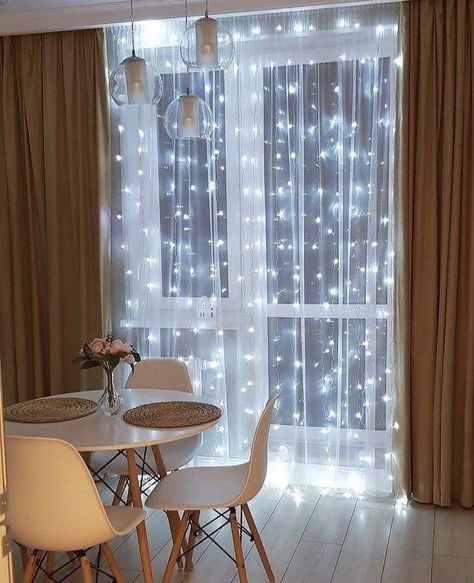 Curtain Fairy Lights, Fairy Lights Room, Tattoo Modern, Gazebo Decorations, Deco Room, Waterfall Lights, Lights Room, Cozy Room Decor, Curtain Lights