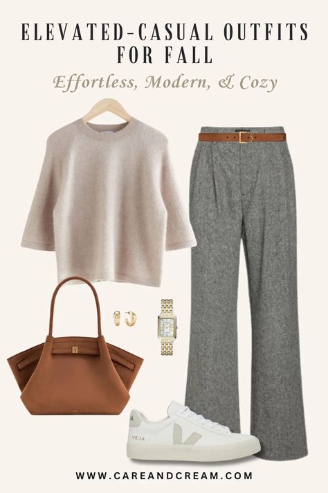 7 Elevated-Casual Outfits For Fall: Effortless, Modern, & Cozy Europe Fashion Fall Travel Wardrobe, Cozy Autumn Outfits, Outfit Pantalon, Outfits For Petite, Wfh Outfits, Outfit Options, Outfits For Fall, Elevated Casual, Classic Style Outfits