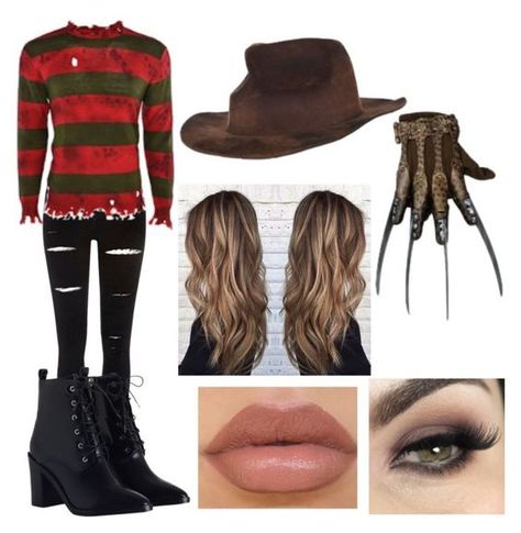 Freddie Kreuger Costume Woman, Freddy Halloween Costume Women, Women Freddy Krueger Costume, Fredy Krueger Costume Women, Halloween Costumes Freddy Kruger, Freddy Costume Women, Diy Freddy Krueger Costume Women, Freddie Kruger Costume Women, Female Freddy Krueger Costumes