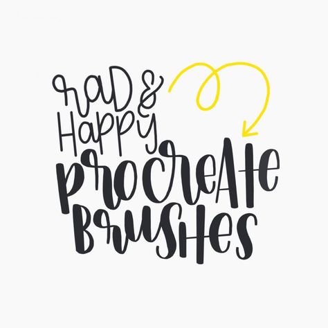 Rad Happy Brush - Free Brushes for Procreate Hand Lettering 101, Ipad Lettering Procreate, Procreate Brushes Download, Pencil Tattoo, Free Procreate Brushes, Procreate Ipad Tutorials, Best Procreate Brushes, Business Fonts, Ipad Tutorials