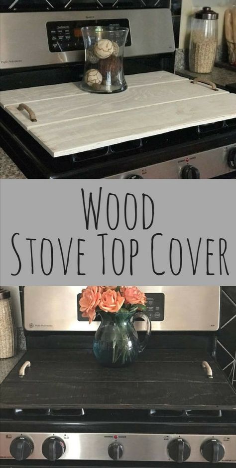 Gas Stove Top Covers, Diy Noodles, Wooden Stove Top Covers, Sink Cover, Stove Top Cover, Modern Rustic Homes, Wooden Projects, Diy Wood Projects, Wood Stove