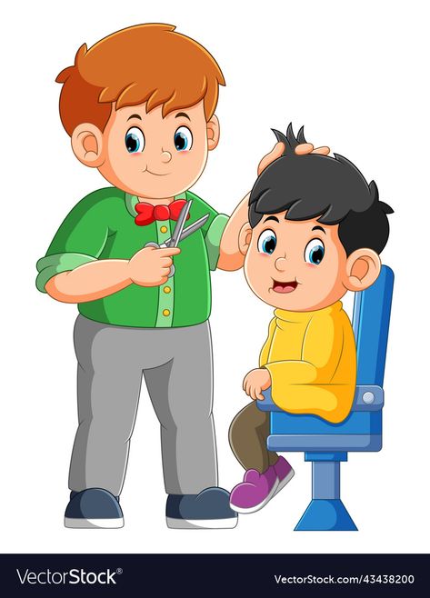 Community Helpers Images, Verbs For Kids, Barber Man, Man Vector, Community Helper, Muslim Family, The Barber, Happy Boy, Community Helpers