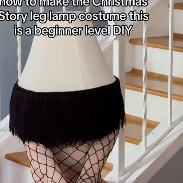 Christmas Story Lamp Costume, Christmas Story Leg Lamp Costume, Lamp Costume Diy, Leg Lamp Costume Diy, A Christmas Story Costume, Lamp Halloween Costume, Christmas Story Costume, Candlestick Costume, Leg Lamp Costume