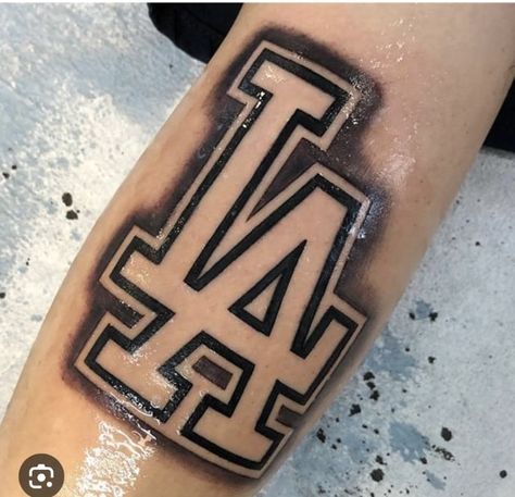 Dodgers Tattoo, La Tattoos Ideas, Money Sign Tattoo, Los Angeles Tattoo, Jordans Retro, African Tattoo, La Tattoo, Stitch Tattoo, Sign Tattoo