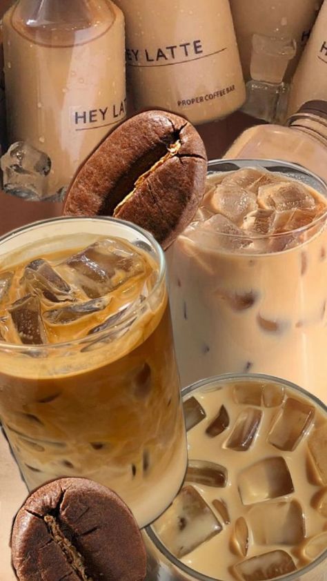 iced coffee, coffee, coffee collage, coffee aesthetic Aesthetic Ice Coffee, Coffee Aesthetic Wallpaper, Iced Coffee Aesthetic, Craving Coffee, Drinks Aesthetic, Cocktail And Mocktail, Coffee Shop Aesthetic, Coffee And Donuts, Coffee Wallpaper