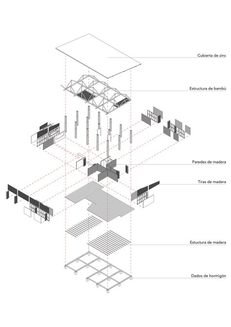 Freetress Deep Twist, Architecture 101, Axonometric Drawing, Structural Drawing, Exploded View, Architecture Presentation Board, Concept Diagram, Structure Architecture, Diagram Architecture