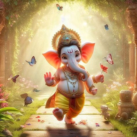 Ganapati Idol, Ganesha Art Illustration, Ganesha Artwork, Bappa Photo, Ganapati Bappa, Ganpati Bappa Wallpapers, Murugan Wallpapers, Divine Art, Ganpati Bappa Photo