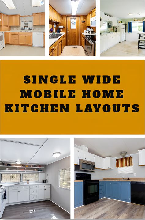 Discover single wide mobile home kitchen layouts that maximize space and functionality. From galley kitchens to open floor plans, find inspiration for designing a stylish and practical kitchen in your mobile home. #mobilehomekitchen #kitchenlayout #singlewidehome Single Wide Kitchen Ideas Small Spaces, Mobile Home Kitchen Layout, Trailer Home Kitchen, Trailer Kitchen Remodel Single Wide, Single Wide Mobile Home Kitchen, Single Wide Kitchen Remodel, Single Wide Kitchen Ideas, Mobile Home Kitchen Remodel Single Wide, Trailer Kitchen Remodel