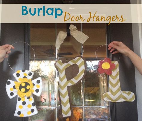 The Food Hussy!: DIY: Burlap Door Hanger Burlap Cross, Diy Holiday Party, Burlap Door Hanger, Burlap Door Hangers, Burlap Projects, Burlap Door, Diy Burlap, Wreath Maker, Burlap Crafts