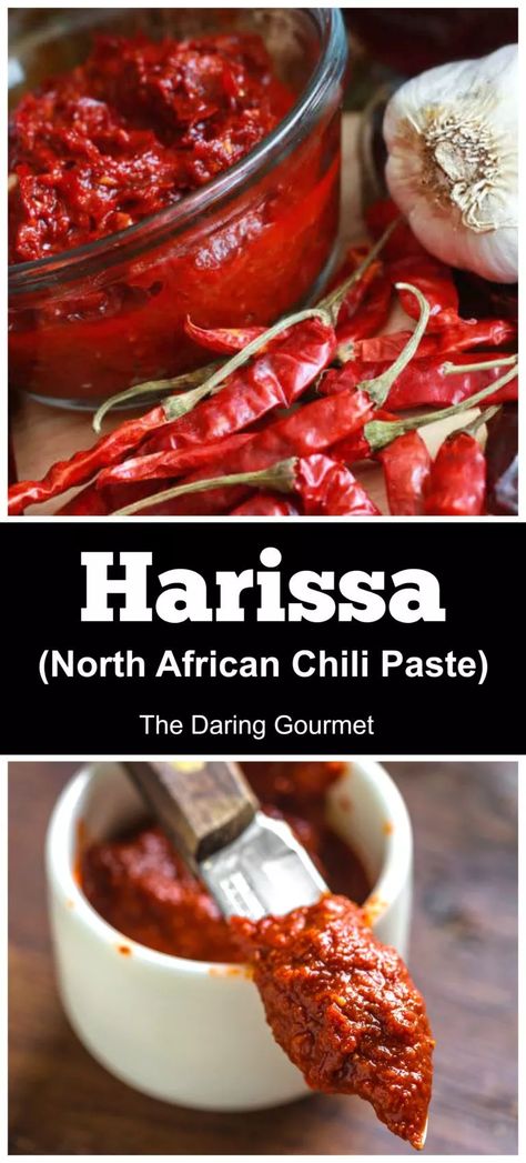 Harissa (Tunisian Chile Paste) Recipe - The Daring Gourmet Chile Paste Recipe, Harissa Paste Recipe, Homemade Harissa, Harissa Recipe, Different Sauces, Harissa Recipes, Tunisian Food, Paste Recipe, Chili Paste