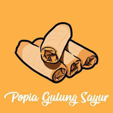 Popia gulung sayur or vegetables spring ... | Premium Vector #Freepik #vector #kuih #illustrations #food-cartoon #breakfast-illustration Kuih Illustration, Cartoon Breakfast, Banana Spring Rolls, Breakfast Illustration, Fried Spring Rolls, Vegetable Spring Rolls, Food Cartoon, Printable Flash Cards, Iphone Backgrounds