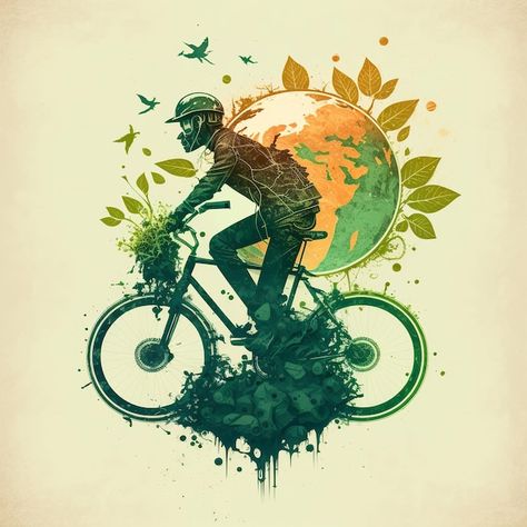 World Bicycle Day Creative Ads, Bicycle Background, Cycle Pictures, World Bicycle Day, Cycle Photo, Green Transportation, Bike Icon, World Earth Day, Ads Creative Advertising Ideas