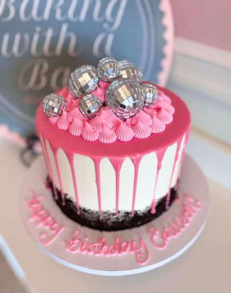 Pink Disco Cake Disco Cowgirl First Birthday Cake, Pink Disco Cowgirl Cake, Disco Rodeo First Birthday, Pink Disco Cake Ideas, Man I Feel Like I’m One Birthday Smash Cake, Pink Disco 21st Birthday, Disco Cowgirl Party Cake, Disco Cowgirl Smash Cake, Pink Rodeo Cake