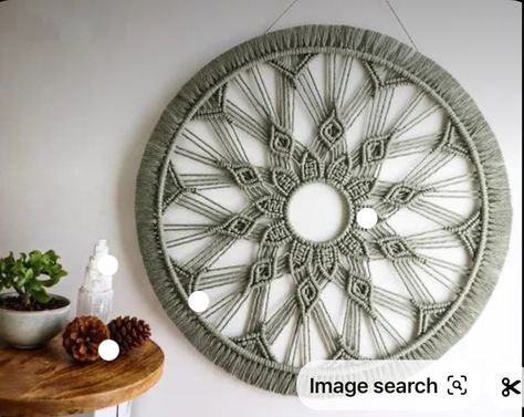 Diy Crochet Wall Hanging, Macrame Circle, Simpul Makrame, Round Wall Hanging, Art Macramé, Mandala Circle, Macrame Rings, Macrame Mirror, Macrame Mandala