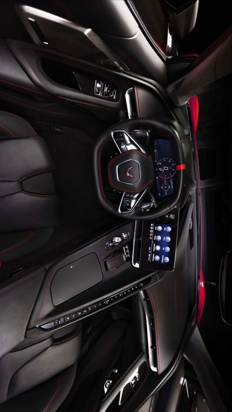 Corvette interior design Chevrolet Corvette Stingray 2023, 2024 Corvette Stingray, 2023 Corvette Stingray, Corvette C8 Interior, Corvette Stingray Interior, Black Corvette C8, Corvette C8 Wallpaper, Mobil Jdm, Chevrolet Stingray