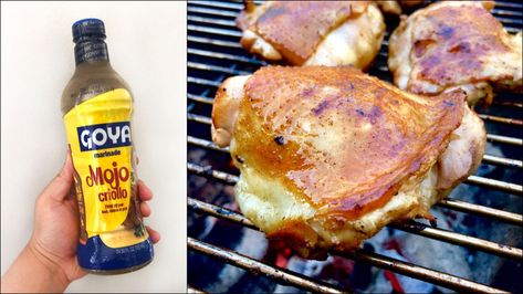 Years ago a friend from Houston told me that Goya’s mojo criollo was her “Magic Sauce” and that it’s a staple of her family cookouts. It was, in retrospect, one of the greatest pieces of advice I’ve ever received. Mojo Criollo, Mojo Chicken, Chicken Breast Marinade, Magic Sauce, Comfort Food Desserts, Chicken Marinade Recipes, Takeout Food, Chicken Marinade, Marinade Recipes