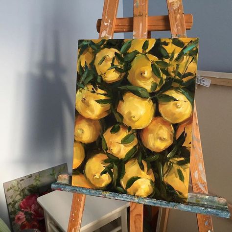 Art Atelier, Lemon Painting, Soyut Sanat Tabloları, Simple Acrylic Paintings, Watercolor Artists, Beginner Painting, Painting Art Projects, Art Club, Easy Paintings