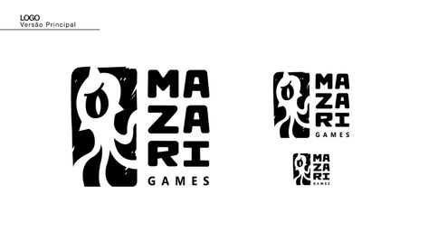 Mazari Games [Logo Design] on Behance Two Words Logo Design Ideas, Rough Logo Design, Board Game Logo Design, Typo Logo Design Ideas, Crazy Logo Design, Board Game Logo, Games Logo Design, Logo Design Sport, 9 Logo Design