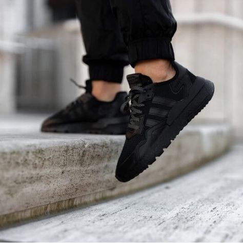 All black Adidas Nite Joggers All Black Adidas, Nite Jogger, Black Adidas, All Black, Adidas, Jewelry Watches, Plus Fashion, Outfit Inspo, Jeans Shoes