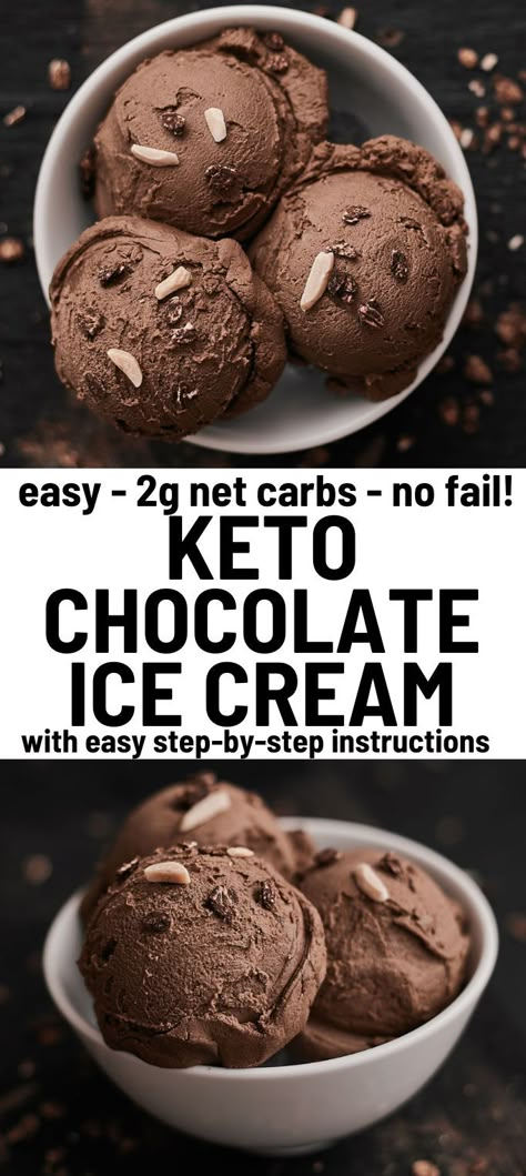 Keto Chocolate Ice Cream, Low Carb Ice Cream Recipe, Chocolate Gelato, Chocolate Ice Cream Recipe, Weight Watcher Desserts, Low Carb Ice Cream, Desserts Keto, Keto Pancakes, Keto Ice Cream