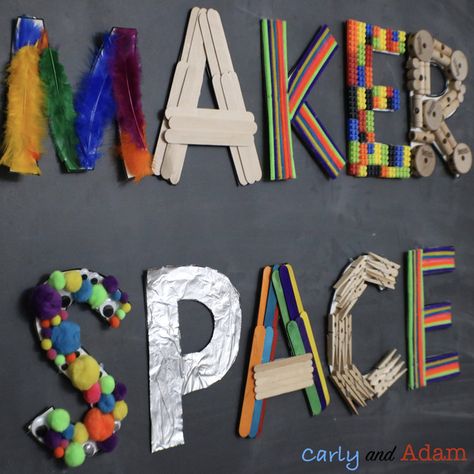 Makerspace Decor, Makerspace Bulletin Board, Regio Classroom, Engineering Classroom, Stem Bulletin Boards, Makerspace Elementary, Steam Classroom, Makerspace Library, Makers Space