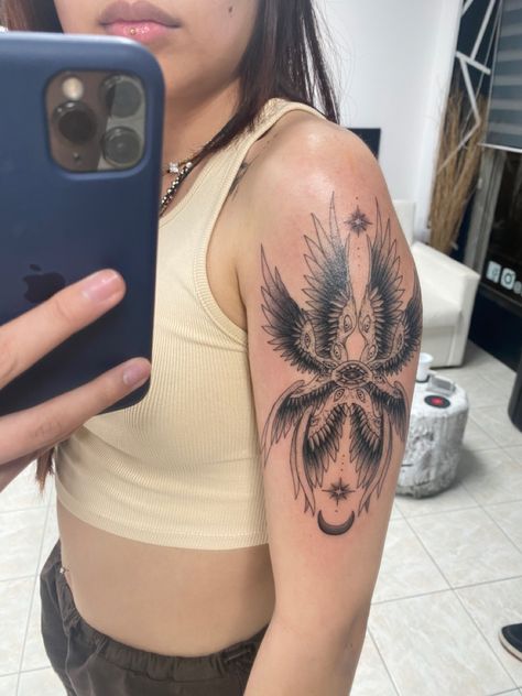 Seraph Tattoo Angel, Seraph Angel Tattoo, Seraph Tattoo, Seraphim Tattoo Design, Gothic Windows Tattoo, Seraphim Angel Tattoo, Animal Crossing Tattoo, Seraphim Tattoo, Biblically Accurate Angel Tattoo