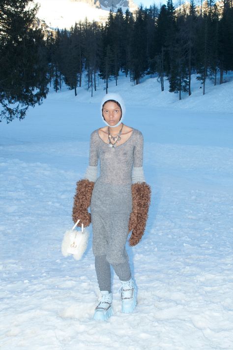 Introducing the AW21 Miu Miu Mountain Club | Wonderland Outdoor Dress, Winter Schnee, Miuccia Prada, Vogue Russia, 가을 패션, The Snow, Paris Fashion, Miu Miu, Runway Fashion