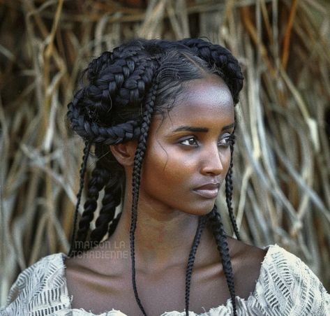 Medieval Hairstyles Black Women, Viking Hair Black Woman, Intricate Braided Hairstyles Black, Ethiopia Hairstyle, Horn Braids, Ethiopian Women Hairstyles, Fantasy Black Hairstyles, Trending Summer Hairstyles, Dnd Hairstyles