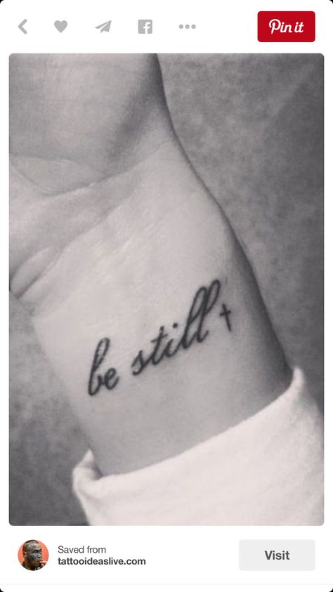 Wrist Tattoo Placement Ideas, Christian Wrist Tattoos, Inspirational Wrist Tattoos, Be Still Tattoo, Cross Tattoo Meaning, Cross Tattoo On Wrist, Interesting Tattoos, Cute Tattoos On Wrist, Semicolon Project