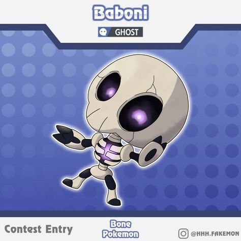 Fakemon Ghost Type, Bone Pokemon, Fakemon Instagram, Pokemon Fanmade, Halloween Pokemon, Japanese Yokai, Custom Pokemon, Ghost Pokemon, Pokemon Regions