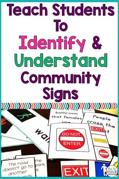 Community Signs Special Education Free, Functional Reading Special Education, Task Bins, How To Teach Students, Life Skills Class, Life Skills Curriculum, Functional Life Skills, Life Skills Lessons, Life Skills Classroom