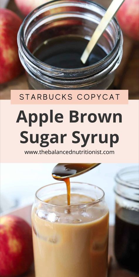 Here’s how to make Starbucks apple brown sugar syrup for your morning coffee. This apple brown sugar syrup Starbucks drink is a simple copycat Starbucks apple crisp syrup with apple and cinnamon flavors. It’s perfect for those cozy fall coffee drinks. Try this apple crisp syrup for coffee at home! Apple Crisp Syrup, Apple Brown Sugar Syrup, Syrup For Coffee, Homemade Coffee Syrup, Fall Coffee Drinks, Apple Brown Sugar, Hot Coffee Drinks, Nutritious Desserts, Desserts With Few Ingredients