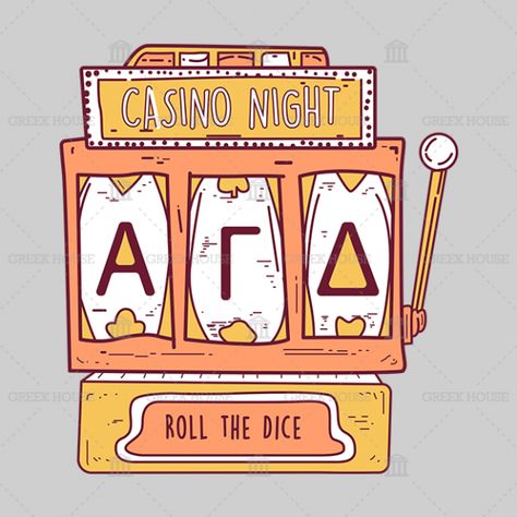 Sorority Casino Night, Vegas Bid Day, Frat Designs, Frat Merch, Canvas Fonts, Sorority Coolers, Rho Gamma, Formal Decor, Recruitment Graphics