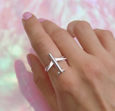 Airplare Silver Ring, travel jewelry, wanderlust ring Airplane Jewelry, Modern Silver Jewelry, Jewellery Shop Design, Simple Silver Jewelry, Silver Jewelry Diy, German Silver Jewelry, Silver Jewelry Earrings, Silver Jewelry Rings, Cabin Crew