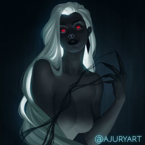 ArtStation - DTIYS - Igliolus, Alexandra Jury White Hair, Red, Hair, White, Black, Art