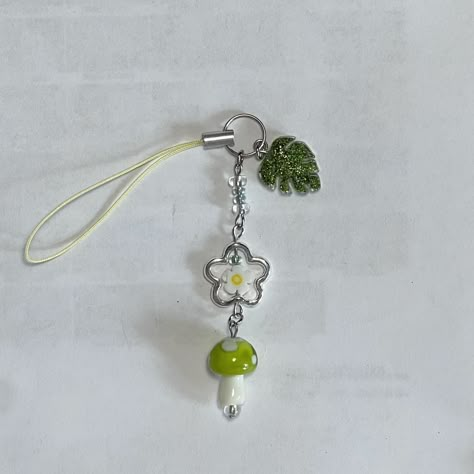 ੈ✩‧₊˚ fairy mushroom charm ✩‧₊˚ ꕥ handmade by me Mushroom Phone Charm, Mushroom Keychain, Diy Jewelry Charms, Fairy Mushroom, Diy Bracelets Tutorials, Fairy Charms, Bead Charms Diy, Beaded Jewels, Handmade Jewelry Tutorials