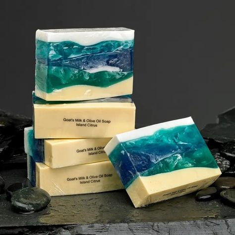 Wholesale Ocean Soap for your store - Faire Ocean Cupcakes, Ocean Soap, Cupcake Soap, Shower Soap, Olive Oil Soap, Soap Maker, Soap Company, Safflower Oil, Cross Section