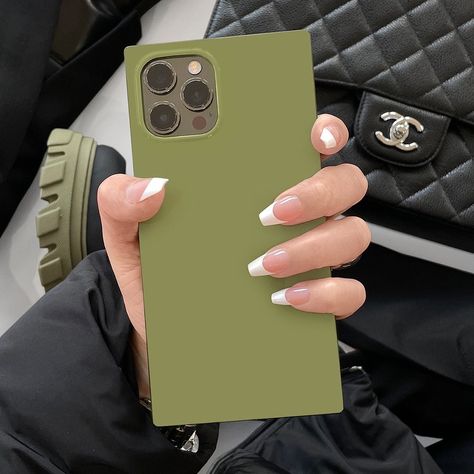 Square Iphone Case, Square Phone Case, Rose Gold Phone, Leather Cell Phone Cases, Phone Cases Cute, Green Iphone Case, Blue Phone Case, Phone Case Aesthetic, Earbuds Case