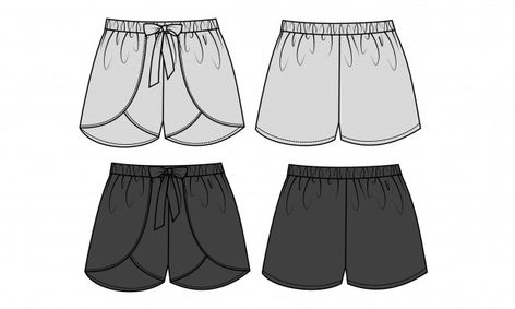 Short pants flat sketch template Premium... | Premium Vector #Freepik #vector #fashion Short Desenho, Shorts Flat Sketch, Flat Sketch Template, Sports Wear Outfits, Sketch Template, Mini Skirt Fashion, Sports Wear Fashion, Flat Pattern, Technical Drawings