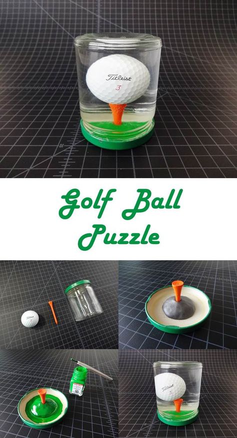 How To Paint A Golf Ball, Mini Golf Tournament Prizes, Diy Gifts For Golfers, Diy Golf Gifts For Men, Golf Tee Crafts Diy, Homemade Golf Gifts, Fathers Day Gifts Ideas From Kids Golf, Golf Crafts For Dad, Golf Ball Art Projects